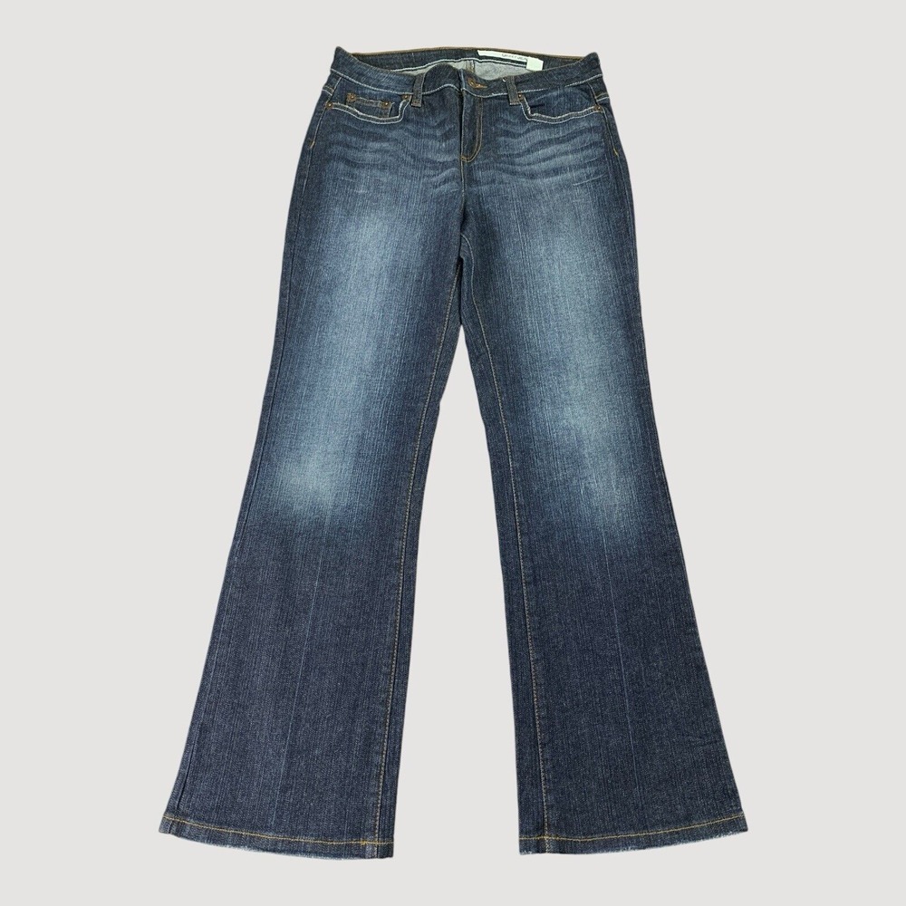 DKNY Jeans Womens 10R (30x31) Blue SOHO Flare Whiskered Dark Wash‎ Denim